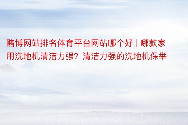 赌博网站排名体育平台网站哪个好 | 哪款家用洗地机清洁力强？清洁力强的洗地机保举